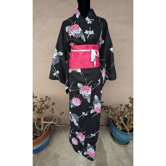 fu fu fu Other - 💜NWT Floral Cotton Kimono Set with Cherry Blossom Obi & Accessories